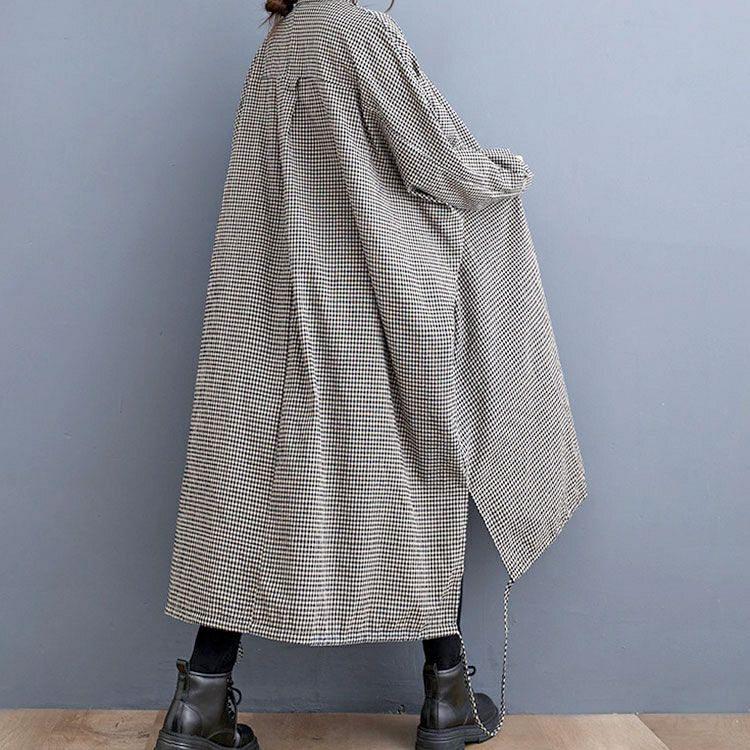 大きいサイズ レディース チェック柄ドルマンシャツワンピース　goldy-1435