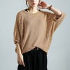 大きいサイズ レディース 透かし編みドルマンニット　bro-0039 ベージュ