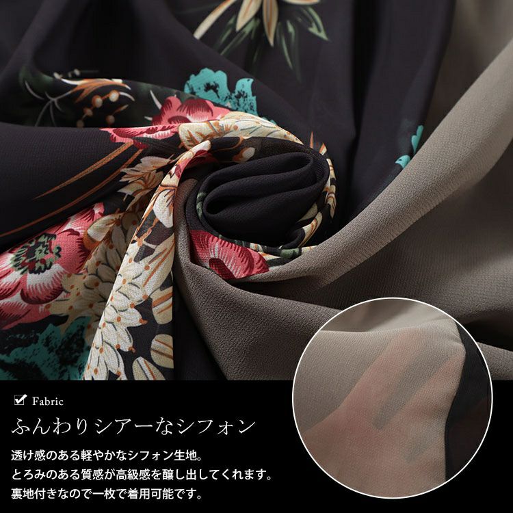 大きいサイズ レディース 花柄切替フレアスカート　nw-24005