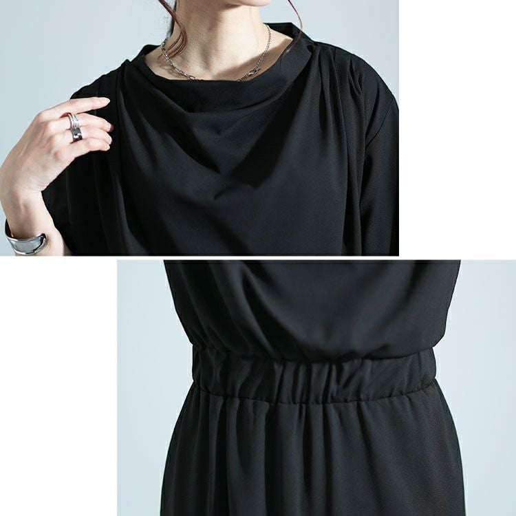 大きいサイズ レディース ドレープネックワンピース　nw-24004