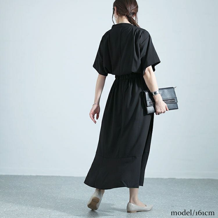 大きいサイズ レディース ドレープネックワンピース　nw-24004
