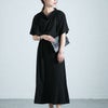 大きいサイズ レディース ドレープネックワンピース　nw-24004 ブラック