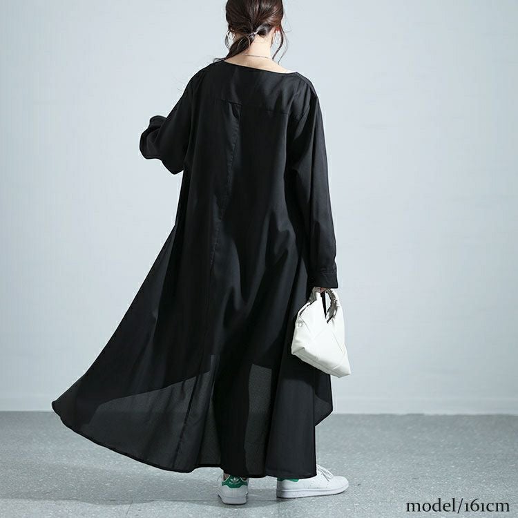 大きいサイズ レディース フィッシュテールVネックワンピース　nw-24003