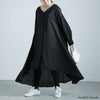 大きいサイズ レディース フィッシュテールVネックワンピース　nw-24003 ブラック
