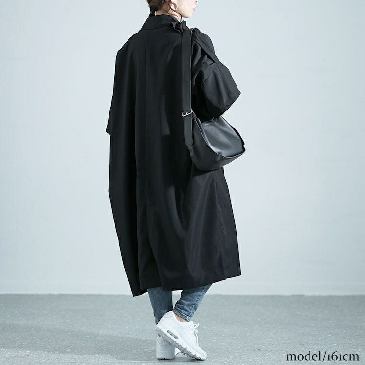 大きいサイズ レディース コート風シャツワンピース　nw-24001