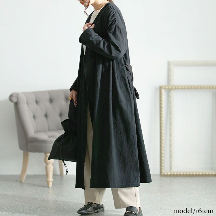 大きいサイズ レディース コットンロングカーディガン　goldy-1437