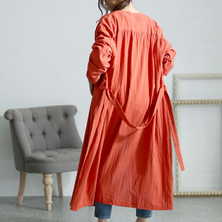 大きいサイズ レディース コットンロングカーディガン　goldy-1437