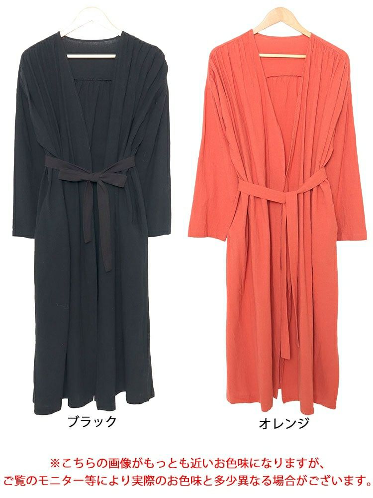 大きいサイズ レディース コットンロングカーディガン　goldy-1437