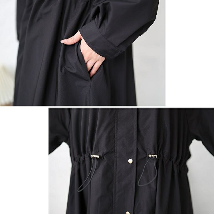 大きいサイズ レディース 撥水フード付きトレンチコート　mncut-548109