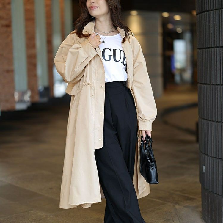 大きいサイズ レディース 撥水フード付きトレンチコート　mncut-548109