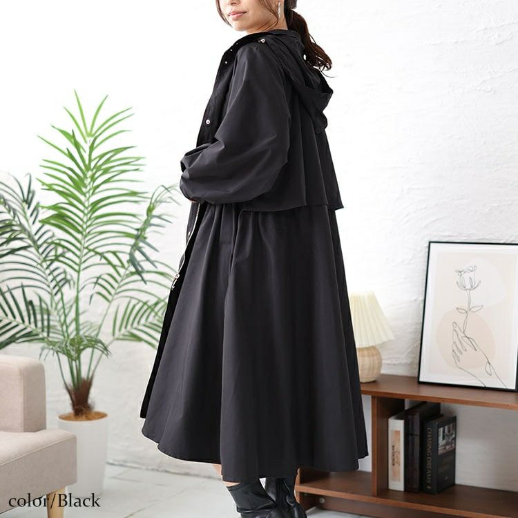 大きいサイズ レディース 撥水フード付きトレンチコート　mncut-548109