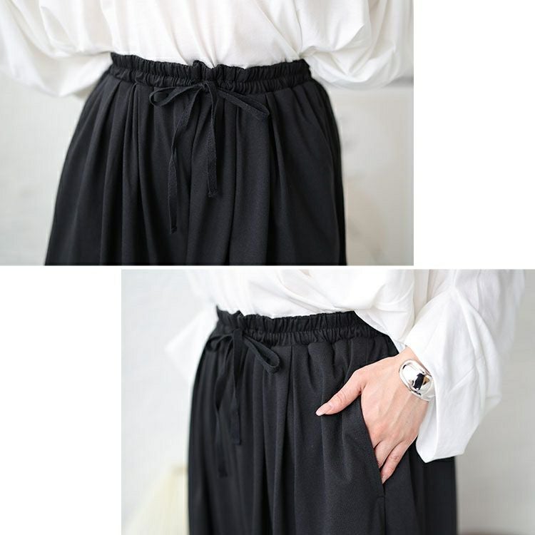 大きいサイズ レディース 裾がくるっとできるフレアワイドパンツ　bai-0149