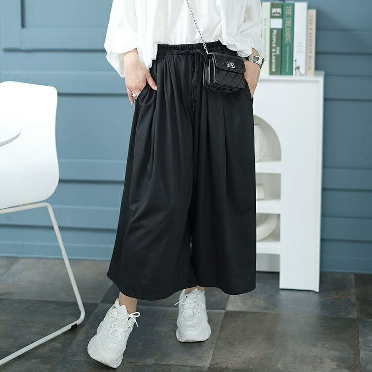 大きいサイズ レディース 裾がくるっとできるフレアワイドパンツ　bai-0149