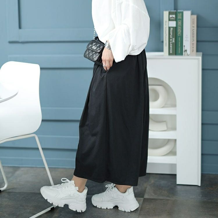 大きいサイズ レディース 裾がくるっとできるフレアワイドパンツ　bai-0149