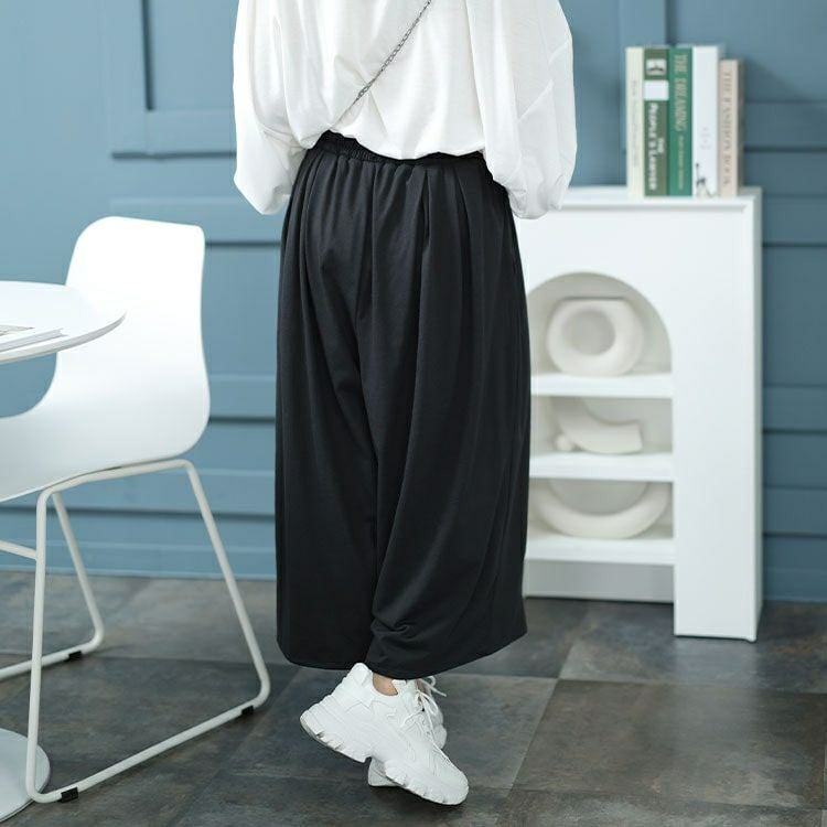 大きいサイズ レディース 裾がくるっとできるフレアワイドパンツ　bai-0149