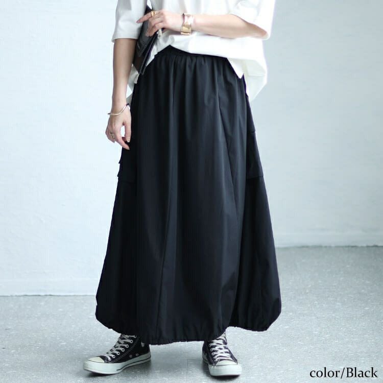 大きいサイズ レディース カーゴバルーンロングスカート　sw-0618