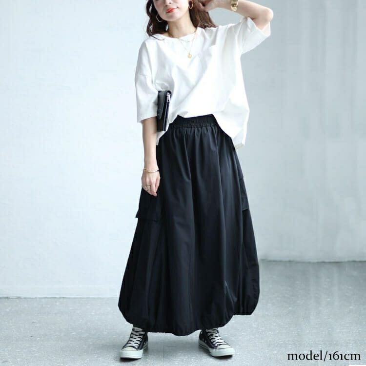 大きいサイズ レディース カーゴバルーンロングスカート　sw-0618