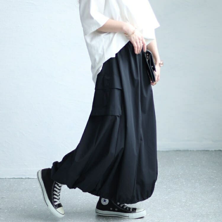 大きいサイズ レディース カーゴバルーンロングスカート　sw-0618