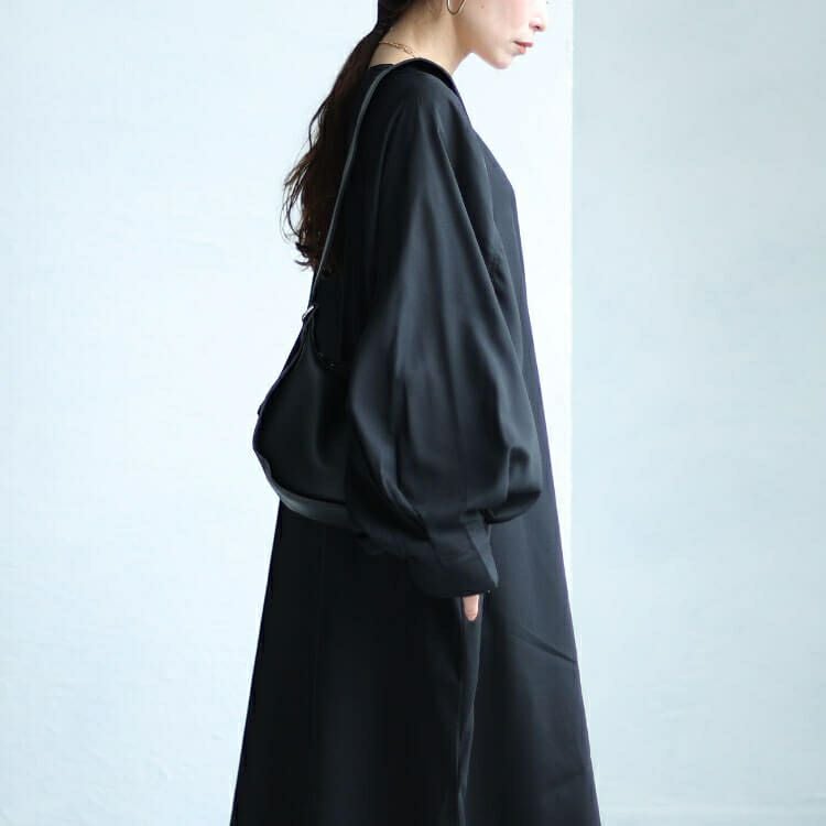 大きいサイズ レディース ボリュームスリーブスキッパーロングワンピース　sw-0613