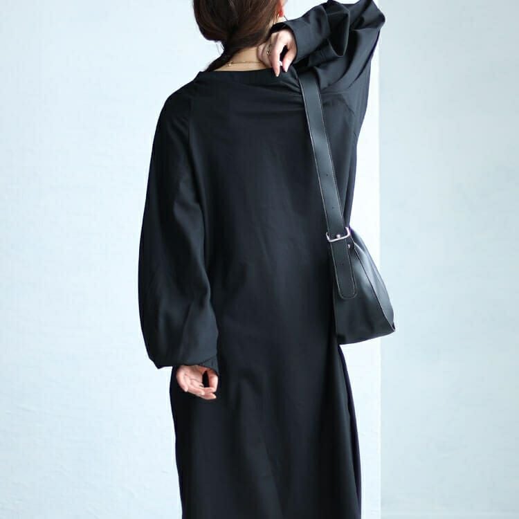 大きいサイズ レディース ボリュームスリーブスキッパーロングワンピース　sw-0613