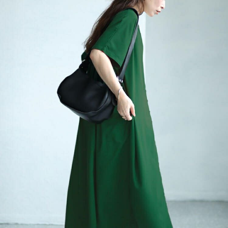 大きいサイズ レディース Vネックワイドロングワンピース　sw-0603