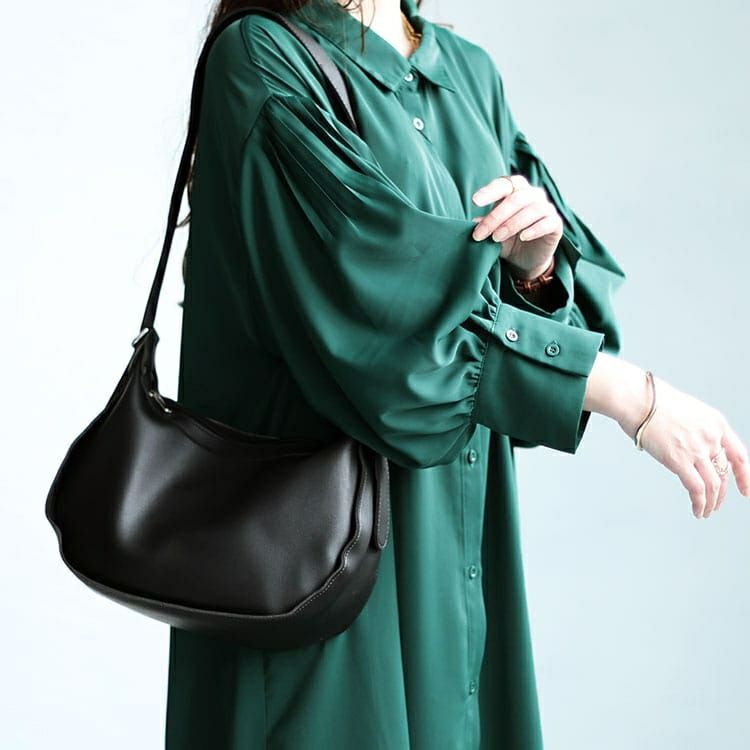 大きいサイズ レディース バルーンスリーブロングシャツワンピース　nw-24008