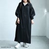 大きいサイズ レディース バルーンスリーブロングシャツワンピース　nw-24008 ブラック