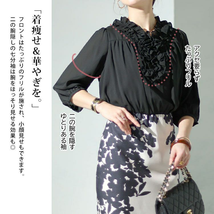 大きいサイズ レディース 花柄切替えワンピース　sfe-0002