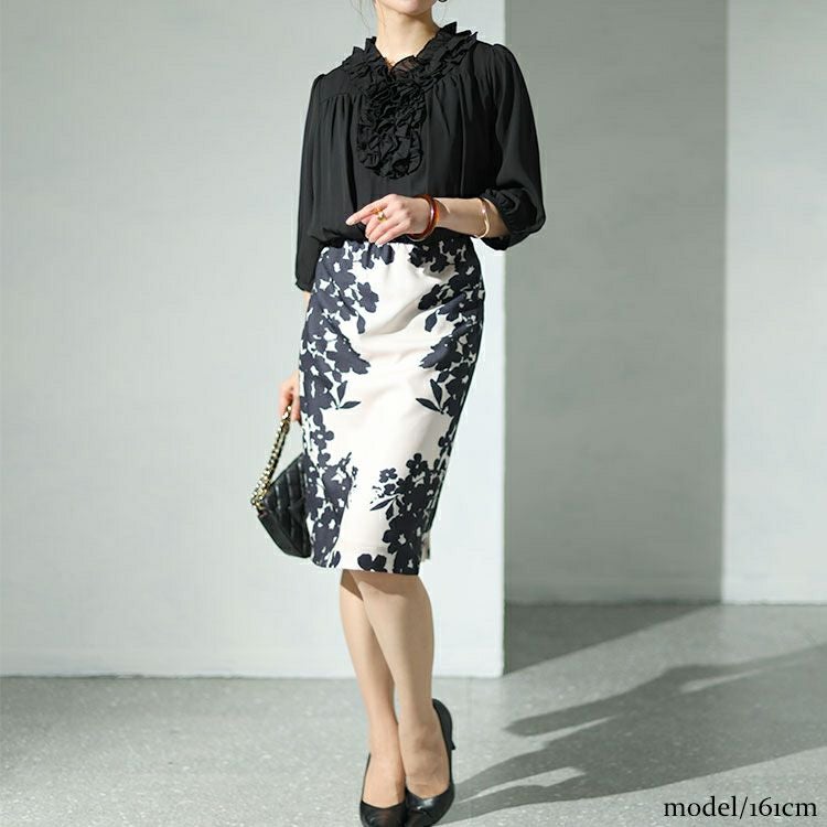 大きいサイズ レディース 花柄切替えワンピース　sfe-0002