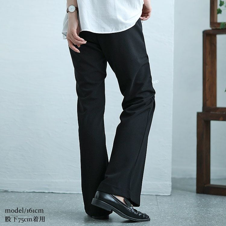 大きいサイズ レディース センターラインストレッチワイドパンツ　sfe-0001