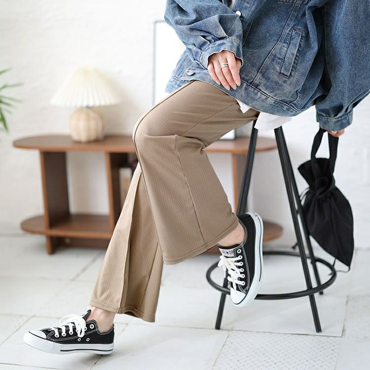 大きいサイズ レディース センターシームフレアパンツ　kt-150