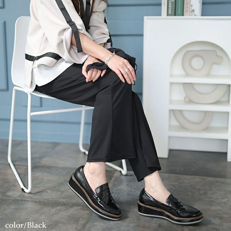 大きいサイズ レディース センターシームフレアパンツ　kt-150