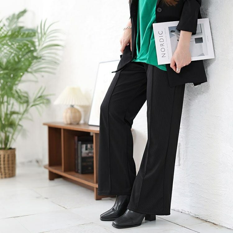 大きいサイズ レディース センターシームフレアパンツ　kt-150