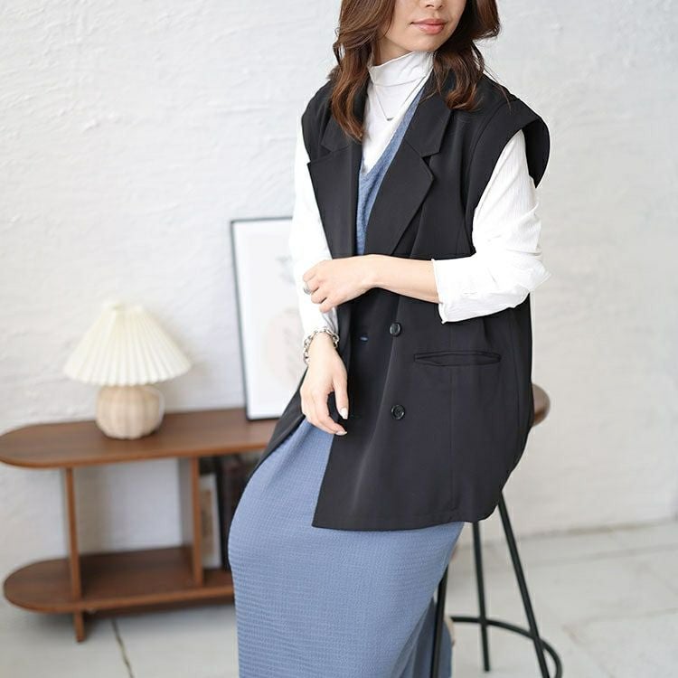 大きいサイズ レディース バックスリットシャーリングワンピース　fem-442