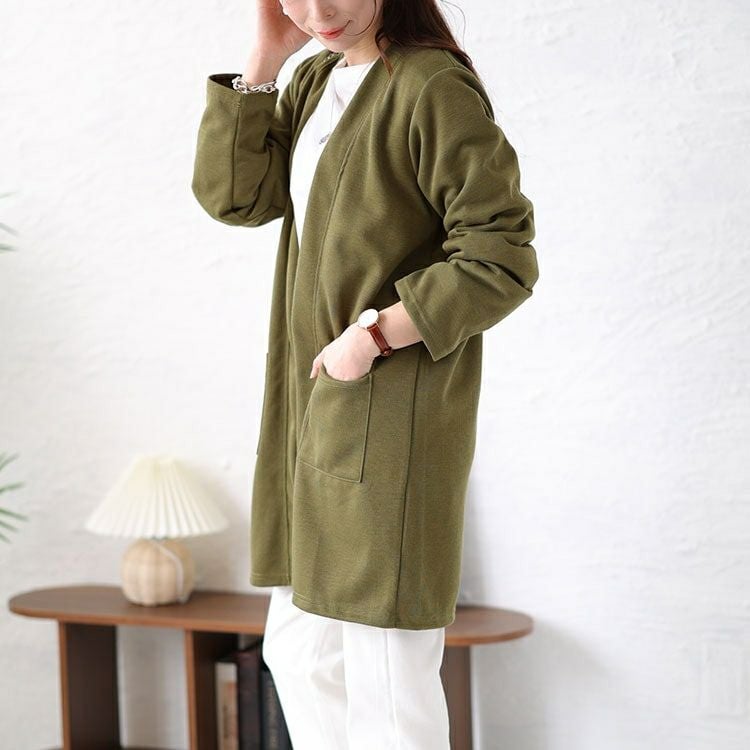 大きいサイズ レディース ロング丈トッパーカーディガン　cast-5542026