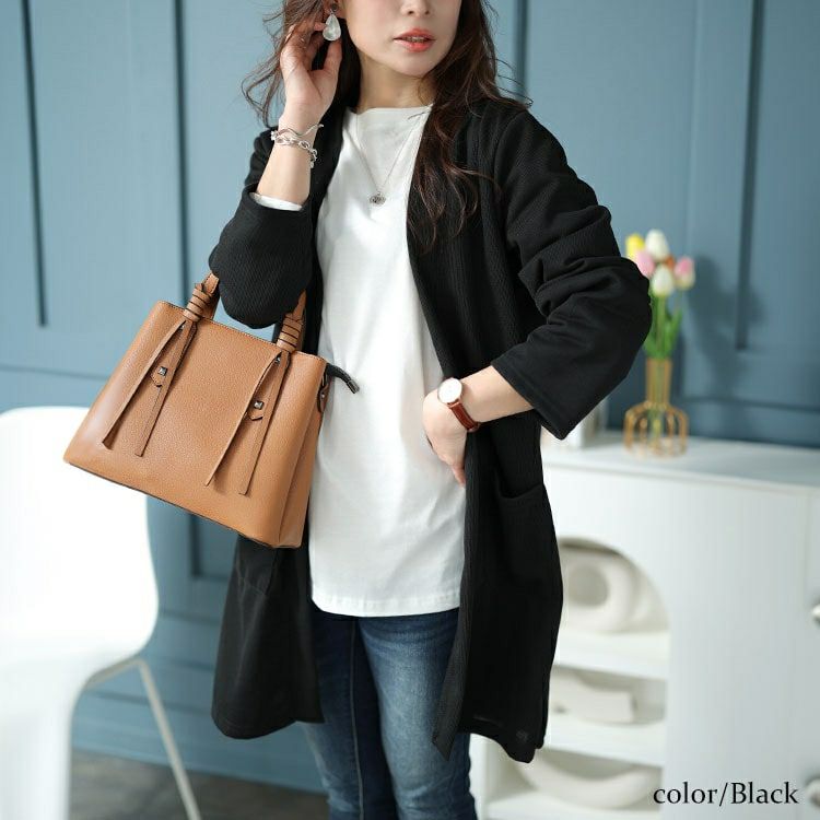 大きいサイズ レディース ロング丈トッパーカーディガン　cast-5542026