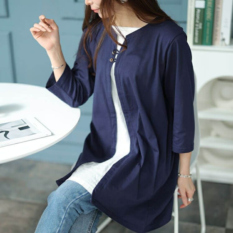 大きいサイズ レディース フェイクカーデチュニック　cpdai-658478 【メール便可】