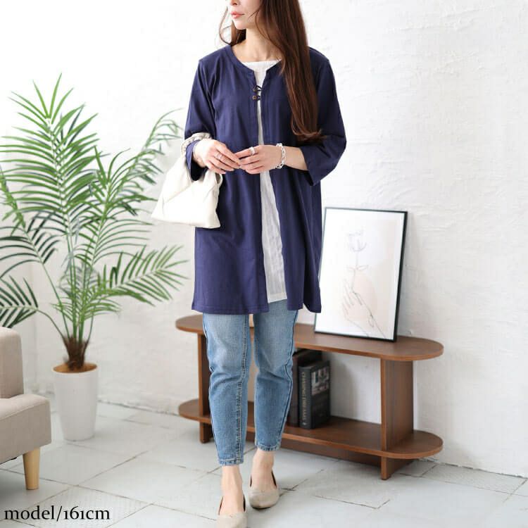 大きいサイズ レディース フェイクカーデチュニック　cpdai-658478 【メール便可】