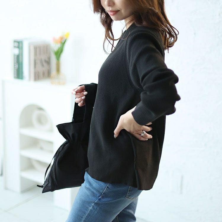 大きいサイズ レディース Vネックリブニット　sw-0606