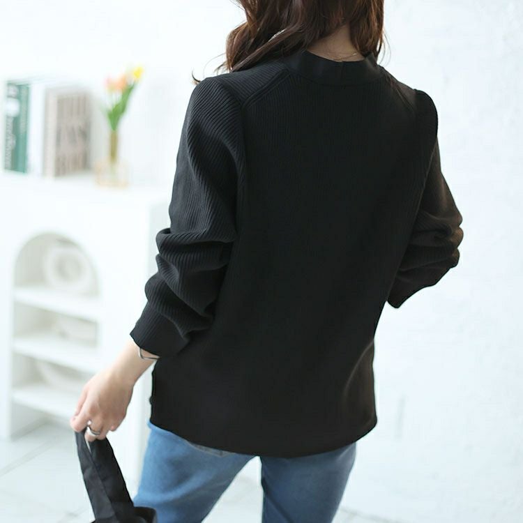 大きいサイズ レディース Vネックリブニット　sw-0606