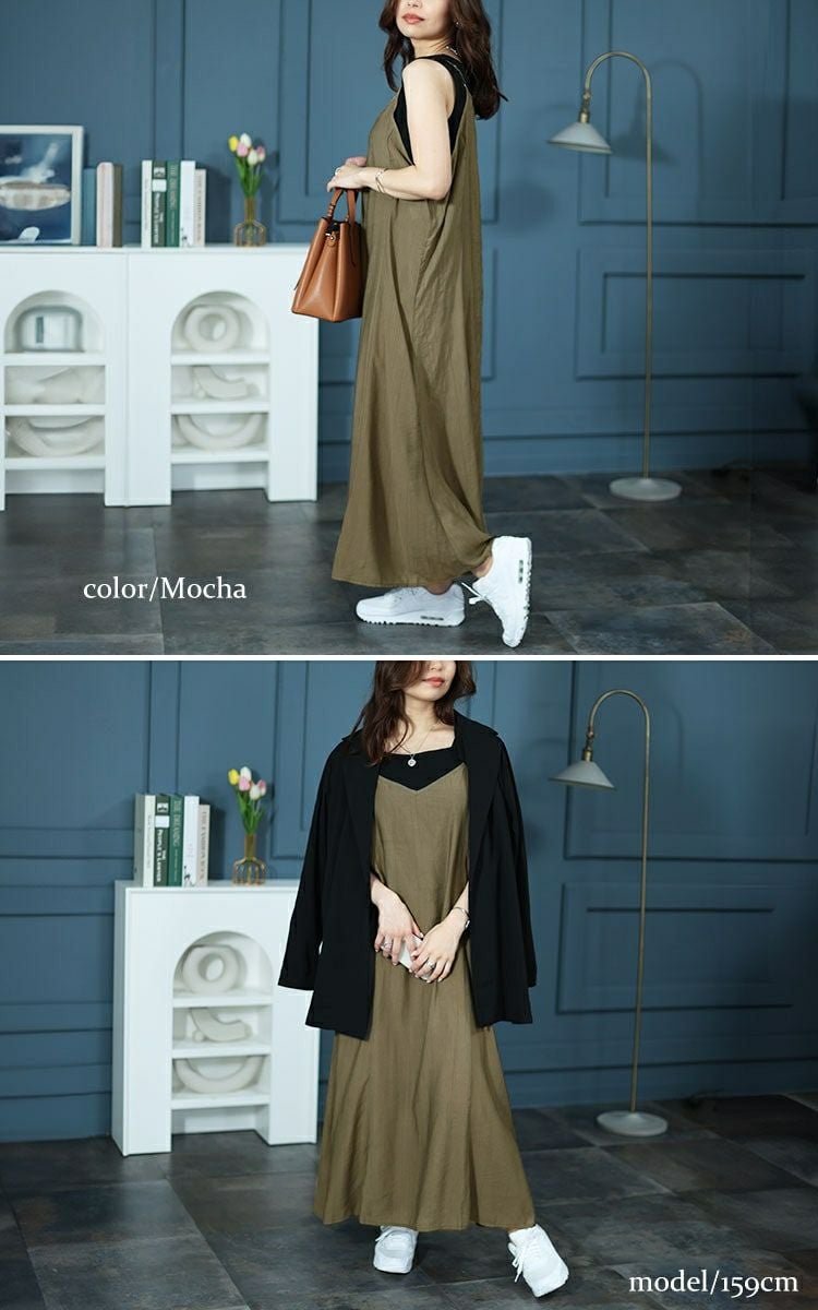 大きいサイズ レディース プリンセスラインキャミワンピース　fem-469