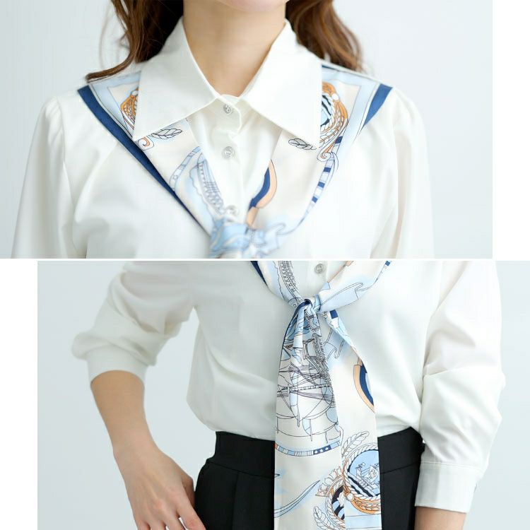 大きいサイズ レディース スカーフドッキングブラウス　goldy-1453 【メール便可】