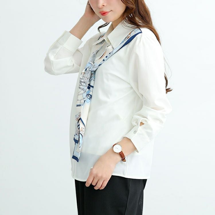 大きいサイズ レディース スカーフドッキングブラウス　goldy-1453 【メール便可】