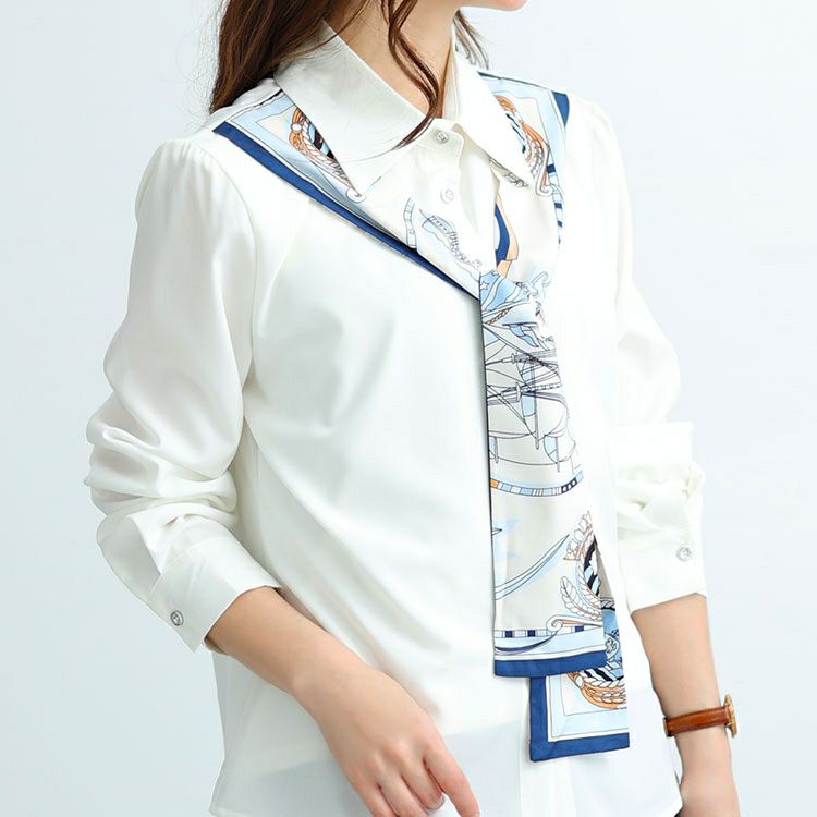 大きいサイズ レディース スカーフドッキングブラウス　goldy-1453 【メール便可】