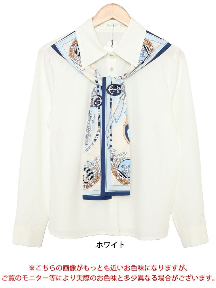 大きいサイズ レディース スカーフドッキングブラウス　goldy-1453 【メール便可】