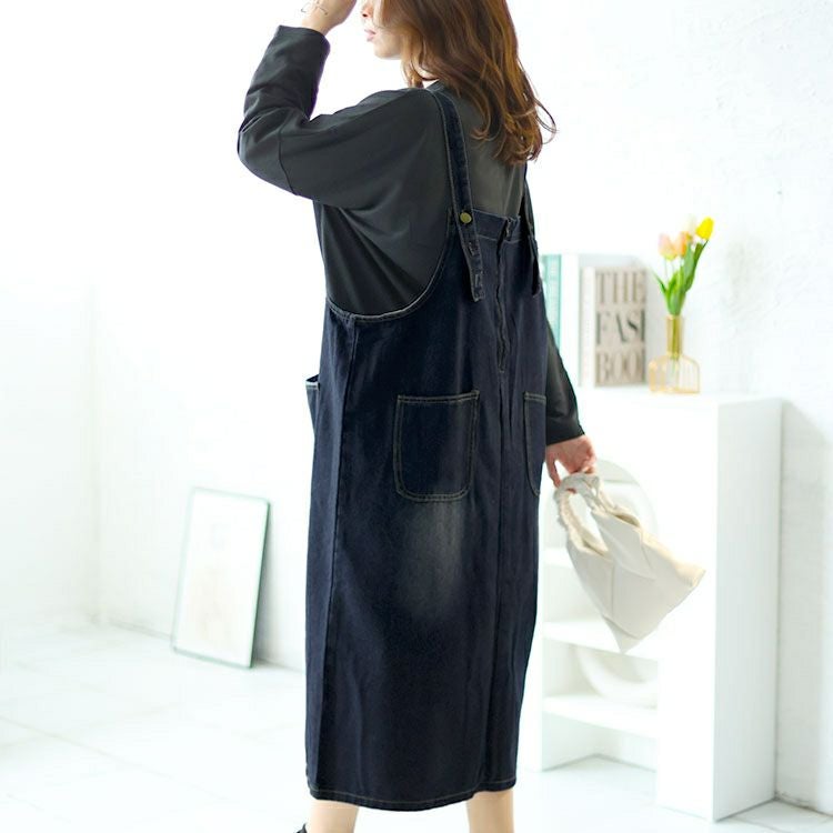 大きいサイズ レディース 前後2wayデニムジャンパースカート　goldy-1465