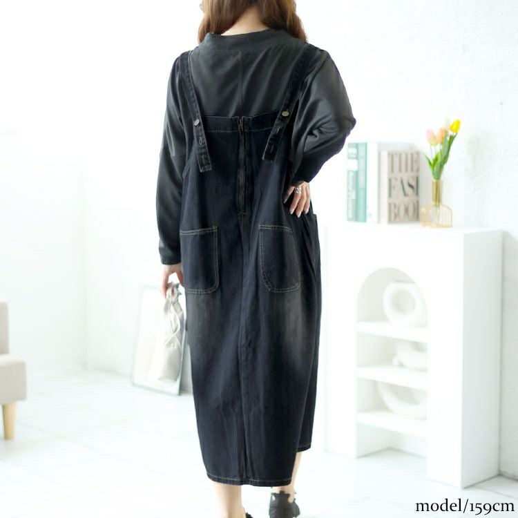 大きいサイズ レディース 前後2wayデニムジャンパースカート　goldy-1465