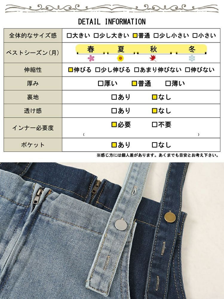 大きいサイズ レディース 前後2wayデニムジャンパースカート　goldy-1465