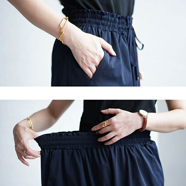 大きいサイズ レディース ハイパージャージーリラックスストレートパンツ　tkb-141564328