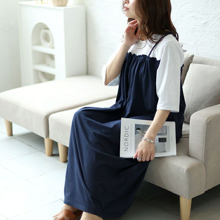 大きいサイズ レディース ミニフリルドッキングキャミワンピース　cast-5542030